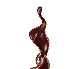 Splash of chocolate 3d illustration, 3d rendering.