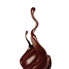 Splash of chocolate 3d illustration, 3d rendering.