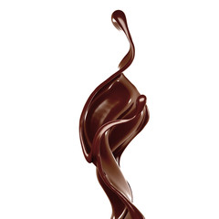 Splash of chocolate 3d illustration, 3d rendering.