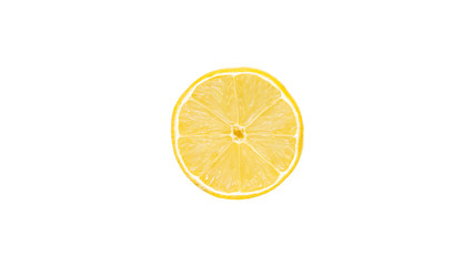Inner half of sliced fresh lemon. Lemon on white background.