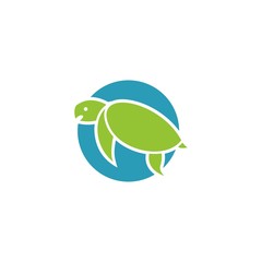 simple modern flat turtle vector logo design