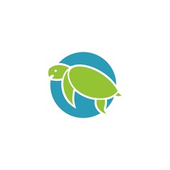 simple modern flat turtle vector logo design