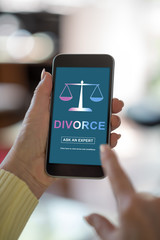 Divorce advice concept on a smartphone