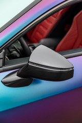 Fototapeta na wymiar Modern concept super car exterior design detail - mirror