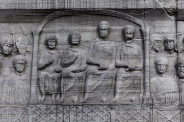 Istanbul. The obelisk of Theodosius closeup western bas-relief