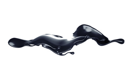 Obraz premium Splash of black liquid. 3d illustration, 3d rendering.
