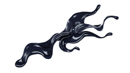 Splash of black liquid. 3d illustration, 3d rendering.