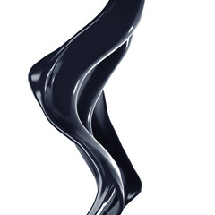 Splash of black liquid. 3d illustration, 3d rendering.