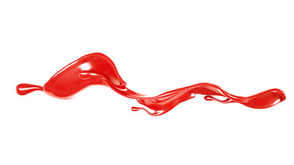Obraz na płótnie Canvas Splash of thick red fluid. 3d illustration, 3d rendering.