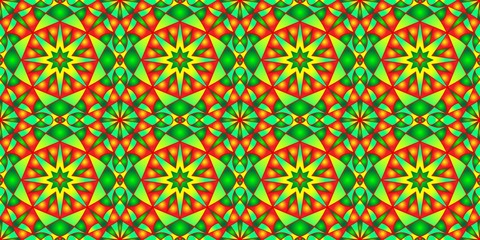 Seamless endless repeating multicolored bright ornament of different colors