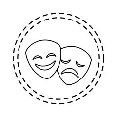 patch of masks theater traditional isolated icon