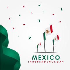 Mexico Independence Day Vector Design Template