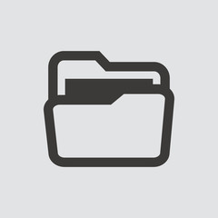 Folder icon isolated of flat style. Vector illustration.
