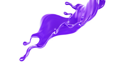 Splash of thick purple liquid. 3d illustration, 3d rendering.