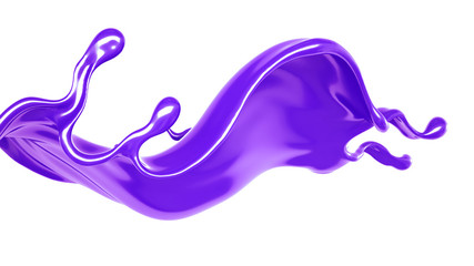 Splash of thick purple liquid. 3d illustration, 3d rendering.