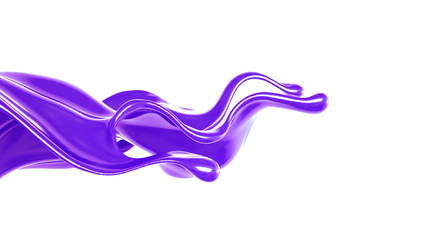 Splash of thick purple liquid. 3d illustration, 3d rendering.