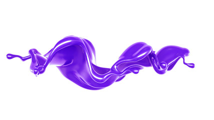 Splash of thick purple liquid. 3d illustration, 3d rendering.