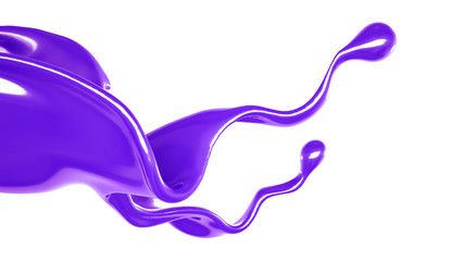 Splash of thick purple liquid. 3d illustration, 3d rendering.