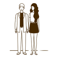 silhouette of couple of people standing on white background