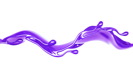 Splash of thick purple liquid. 3d illustration, 3d rendering.