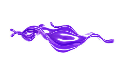 Splash of thick purple liquid. 3d illustration, 3d rendering.