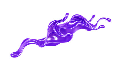 Splash of thick purple liquid. 3d illustration, 3d rendering.