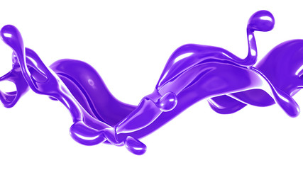 Splash of thick purple liquid. 3d illustration, 3d rendering.
