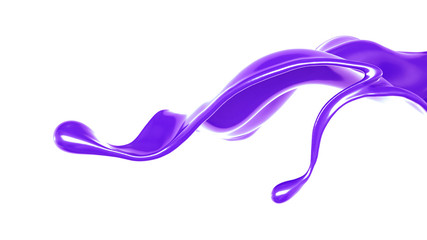 Splash of thick purple liquid. 3d illustration, 3d rendering.