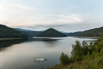 Evening landscape of Bezid Lake in Romania