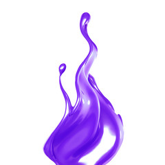 Splash of thick purple liquid. 3d illustration, 3d rendering.