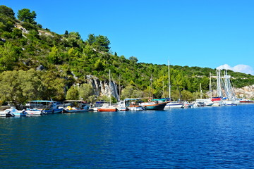 Fototapeta na wymiar Greece,island Paxos-view of the waterfront Gaios