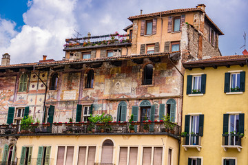 Fototapeta na wymiar Mazzanti Houses in Verona, Italy