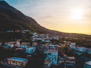 beautiful village in the afternoon from a mountain viewbeautiful village in the afternoon from a mountain view