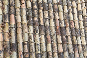 texture of old roof tiles
