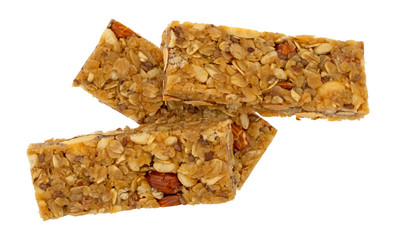 Three flax and almond seed granola bars