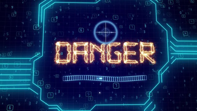 Danger, futuristic background with electronic new effects.HUD