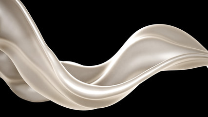 Splash of thick white liquid, milk. 3d illustration, 3d rendering.
