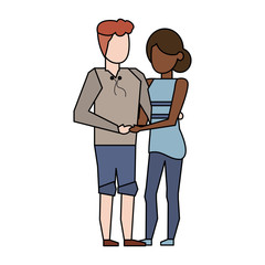 couple love young relationship cartoon