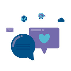 social media marketing with speech bubbles