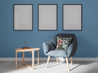 Frame mockup. 3D interior visualization.