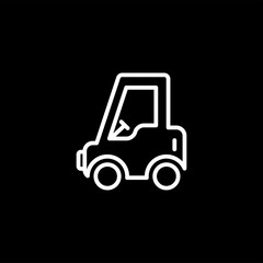 Fototapeta premium Nano Car Line Icon On Black Background. Black Flat Style Vector Illustration