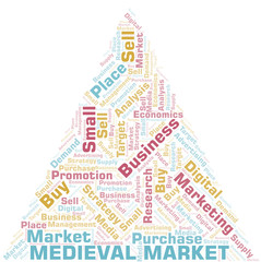 Plakat Medieval Market word cloud. Vector made with text only.