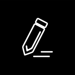 Fototapeta premium Pencil Line Icon On Black Background. Black Flat Style Vector Illustration