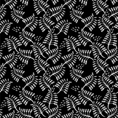 Seamless floral pattern black and white