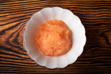 Momijioroshi, japanese grated daikon radish and chilli pepper