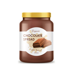 Realistic 3d Detailed Chocolate Spread Can Jar. Vector