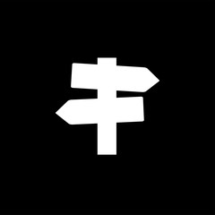Obraz premium Signpost Icon On Black Background. Black Flat Style Vector Illustration