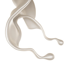 Splash of thick white liquid, milk. 3d illustration, 3d rendering.