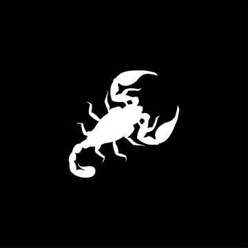 Skorpion Icon On Black Background. Black Flat Style Vector Illustration.