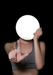 A girl with white space instead of a face.